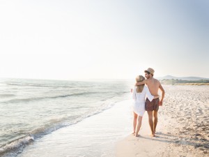 Beautiful couple in love on the beach