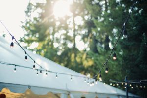 Decorative Outdoor Party Lights in Garden